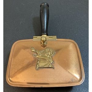 Vtg Coppercraft Guild Bed Warmer‎ Copper Accent Handle Rustic Spinning Wheel